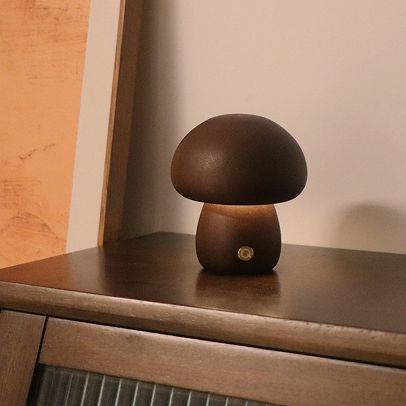 INS Wooden Cute Mushroom LED
