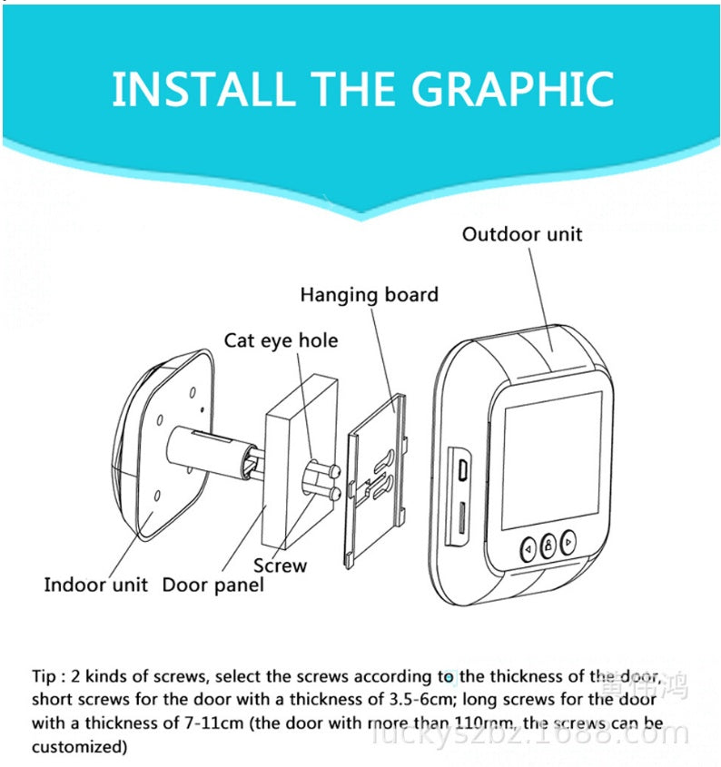 Smart Doorbell Peephole Camera Electronic Cat Eye