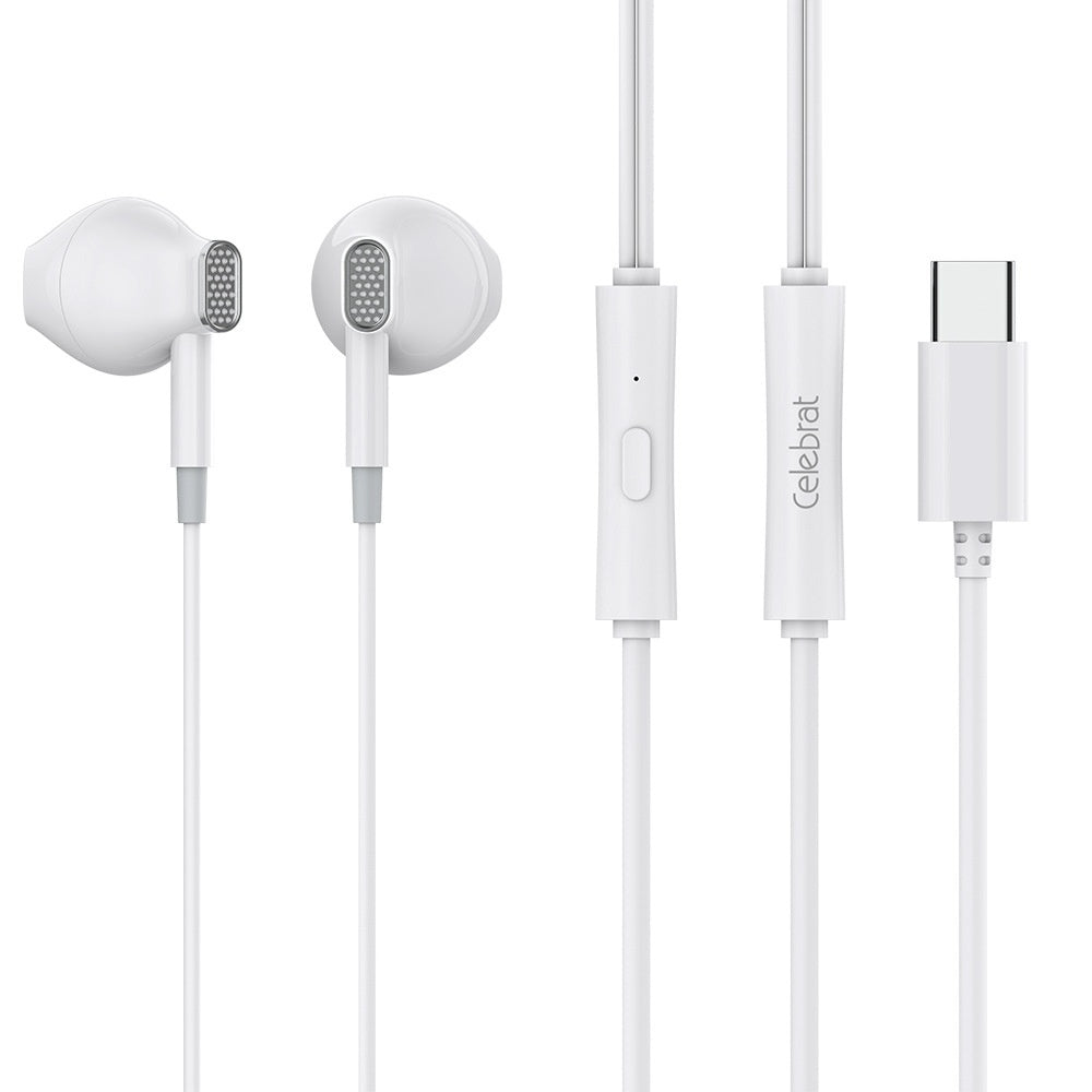 Celebrat New TYPE-C Interface Wired Headset Semi-in-ear