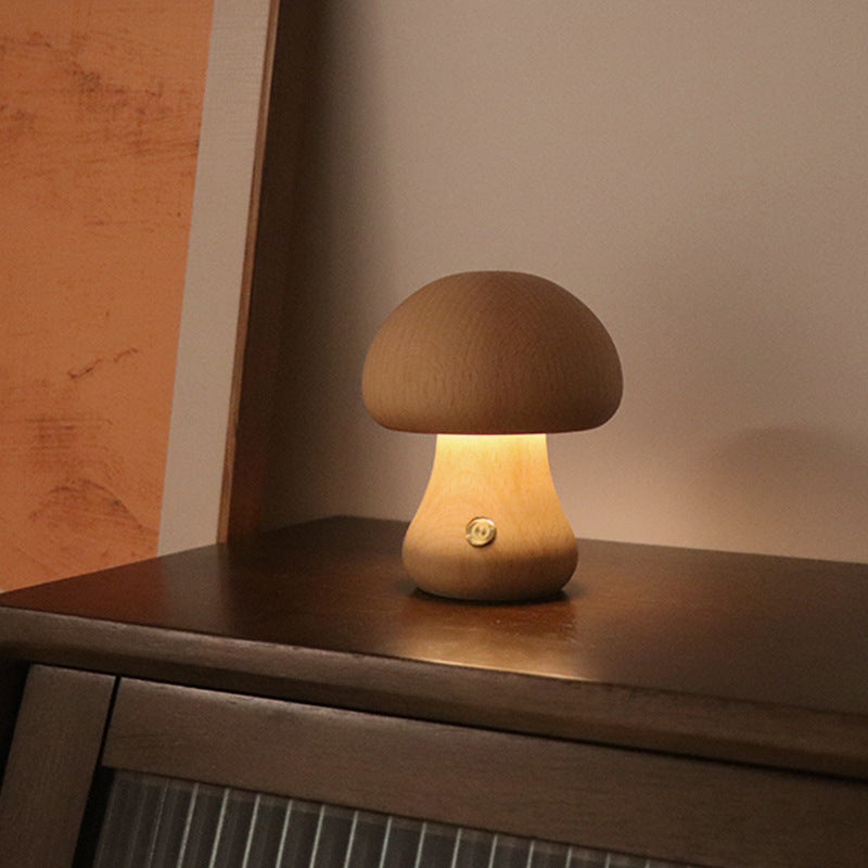 INS Wooden Cute Mushroom LED