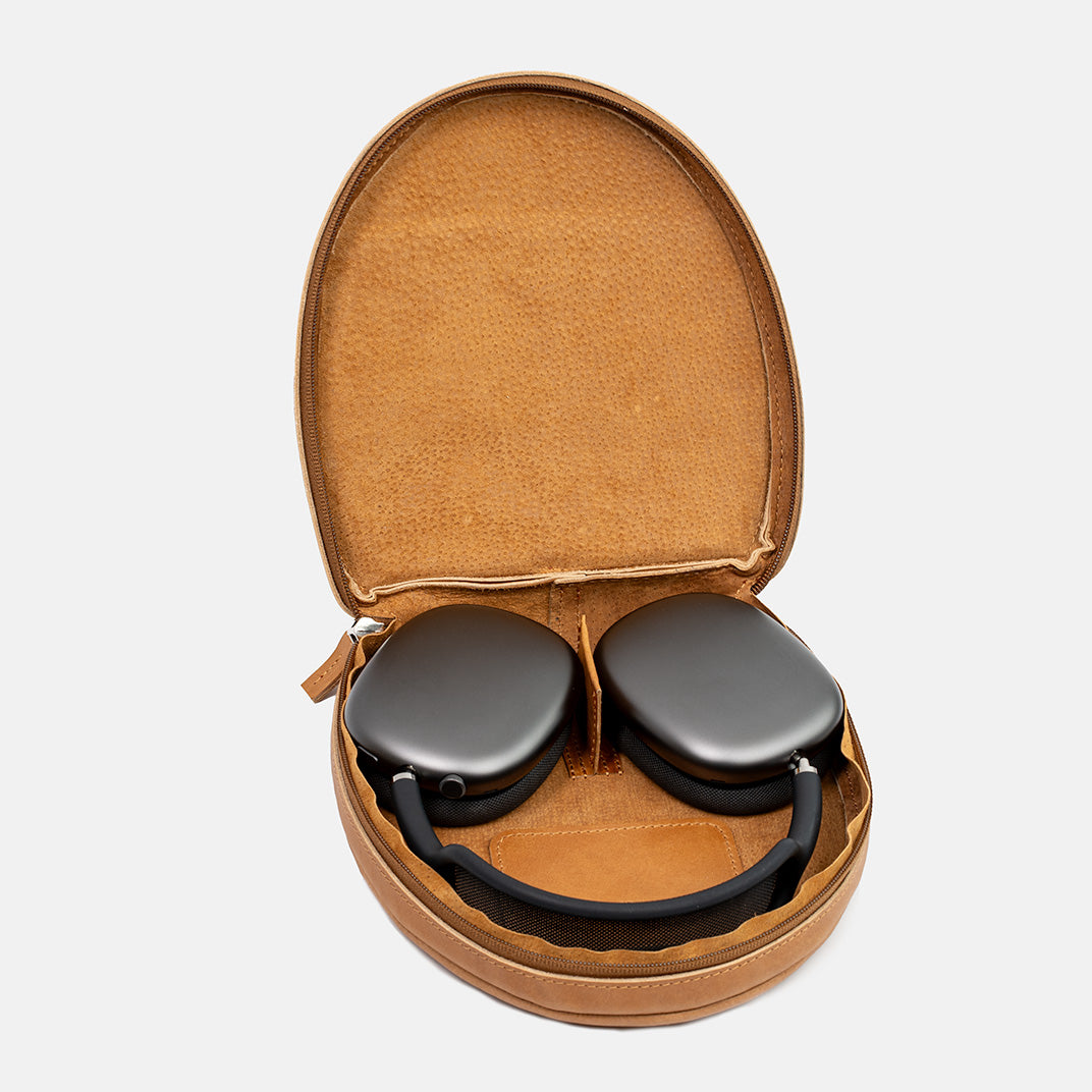 Leather Case for AirPods Max (Camel)-1