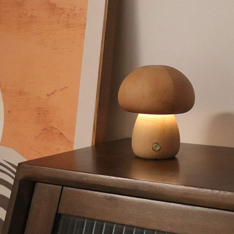 INS Wooden Cute Mushroom LED