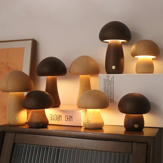 INS Wooden Cute Mushroom LED