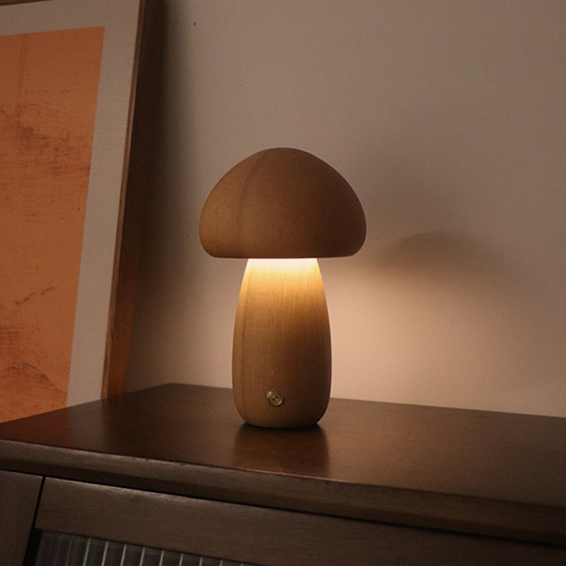 INS Wooden Cute Mushroom LED
