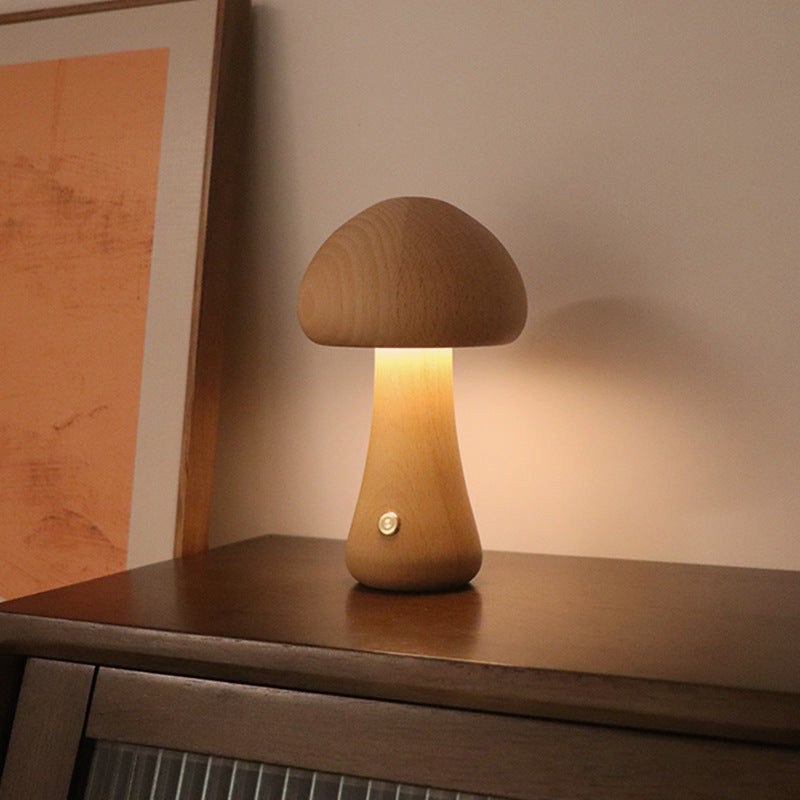 INS Wooden Cute Mushroom LED